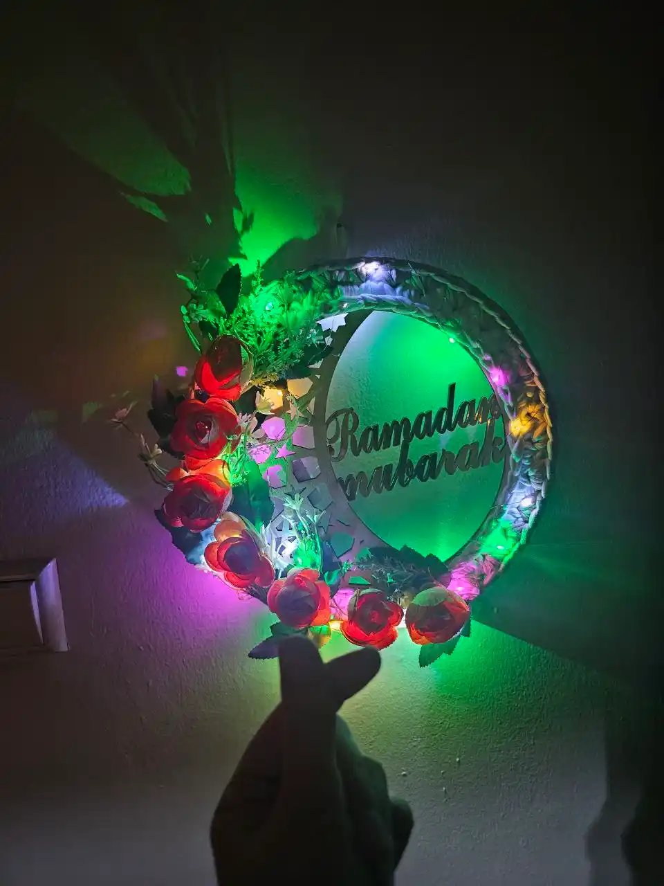 Hayit bayram,  ramazon oyi bezagi, diod lampa sovg'a, ilgich bilan 35x35 sm bayram bezagi