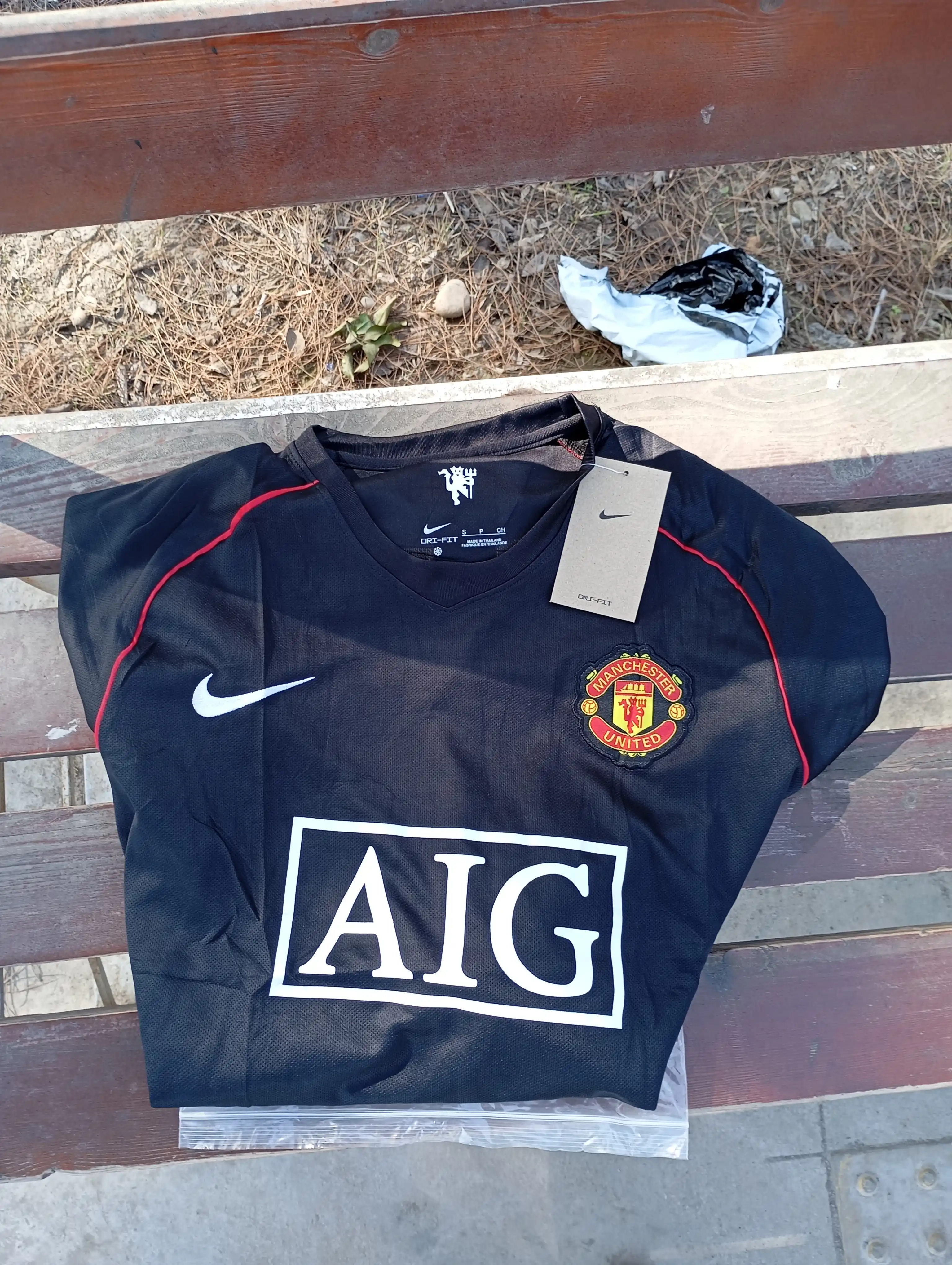 Futbol retro-forma - "Manchester Yunayted 2008", qora rang, yengi kalta, sport kiyim