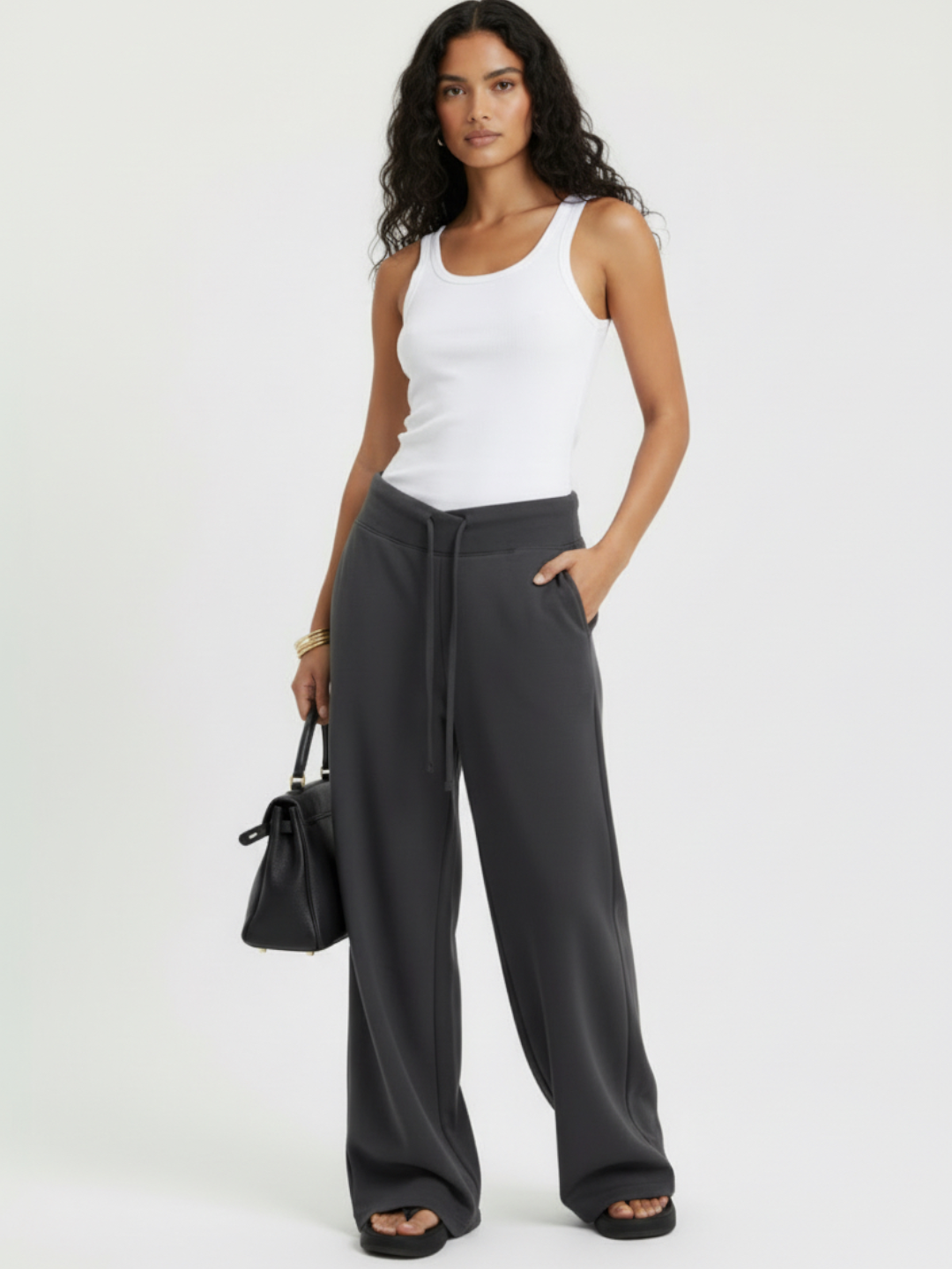 Shimlari ayollar uchun, keng bichimli sport shim: rezinali bel bog‘ich – ELLY FASHION