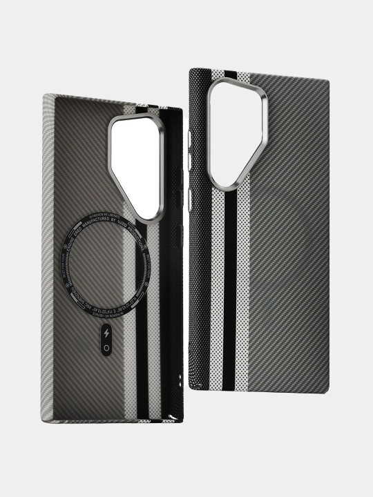 Чехол Карбон для Samsung Galaxy S22 , S23 Ultra, S24 Ultra, S25 Ultra, S26 Ultra с Magsafe - 