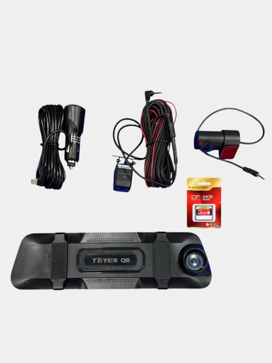 4K TEYES Q8 videoregistratori, Wi-Fi, 3 ta kamera, yo‘laklar, va avtomobillarni taniydi 