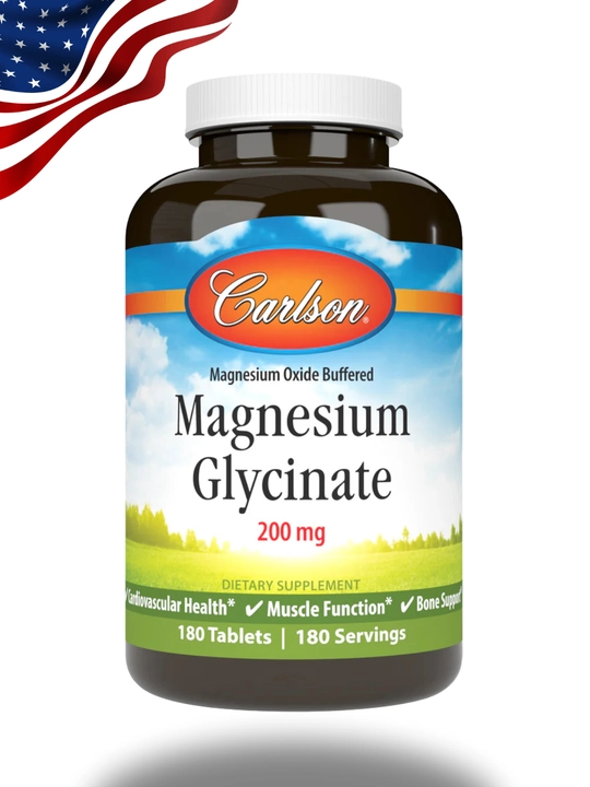 Carlson Magnesium Glycinate 200 мг, хелатный глицинат магния, США, 180 таблеток - 