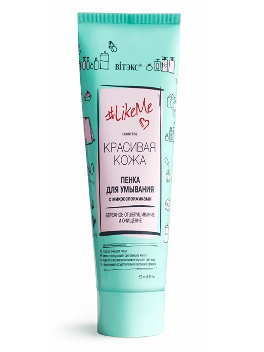 Ko'pik Витэкс LikeMe yuvish uchun, mikrosponjlar bilan, 200 ml