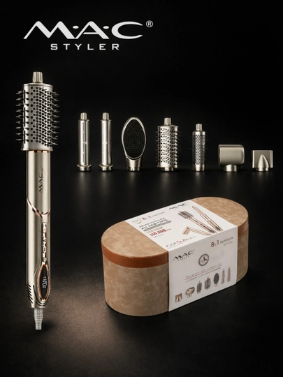 Фен для волос MAC styler MC-6766, 6 в 1, воздушная укладка и автоматическая плойка — DOSTON-MAC6IN1-ПЕСХАКИ