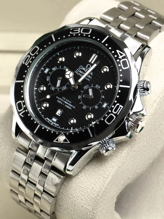 Мужские часы Omega Seamaster Style – металлический браслет, премиум дизайн - 