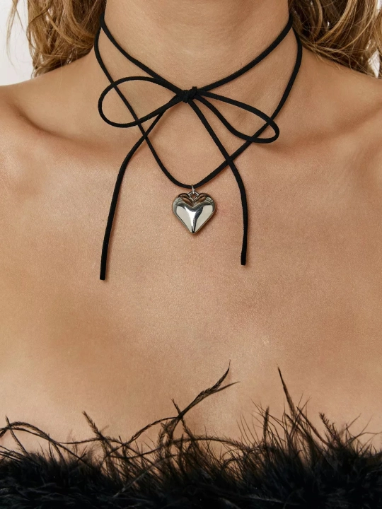 Elegant 4 tasi 1 da choker, ayollar nozik yurak zanjir taqinchoqlari, ayollar marjonlari