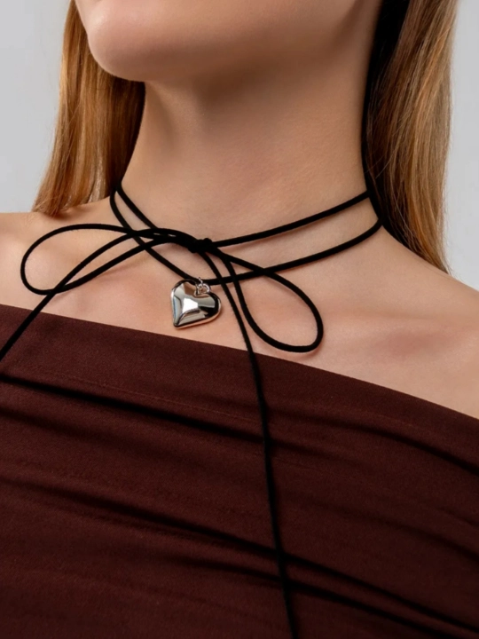 Elegant 4 tasi 1 da choker, ayollar nozik yurak zanjir taqinchoqlari, ayollar marjonlari