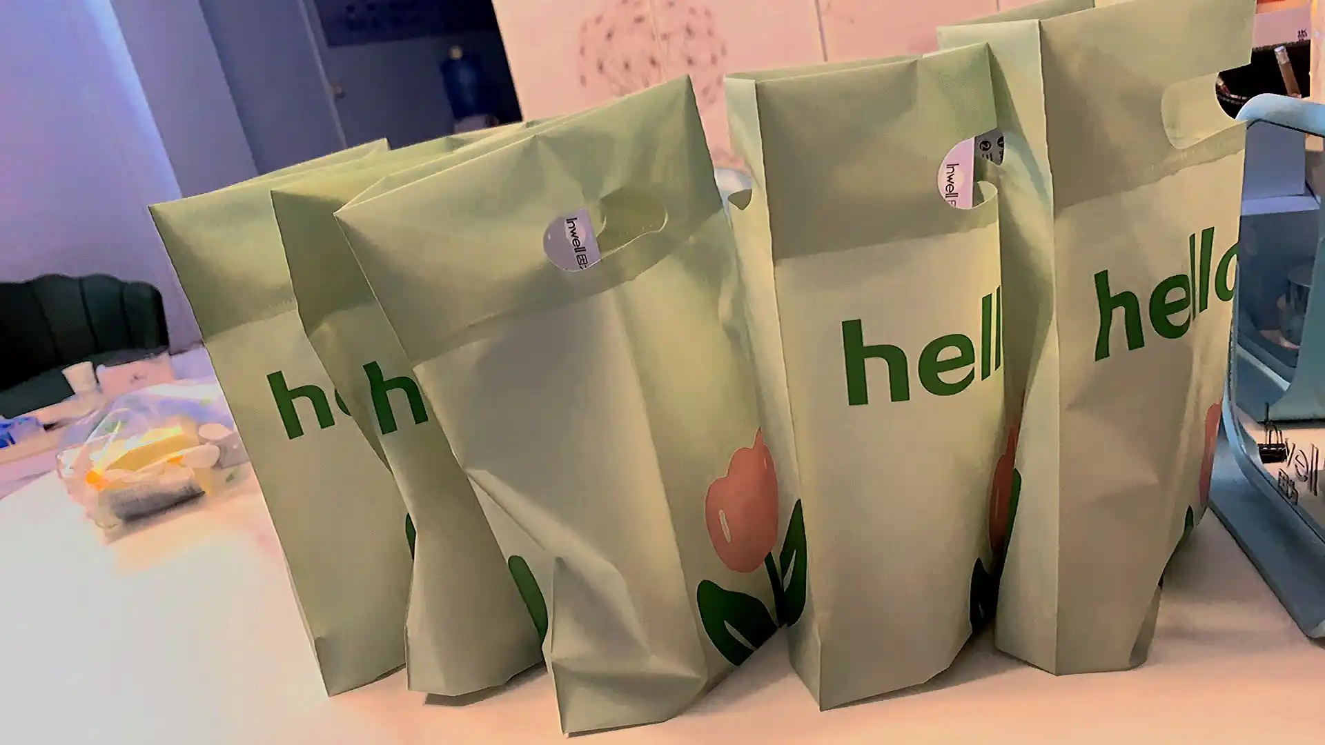 Sovg'a paketi, shaffof kreativ premium sifat kraft, palitilen har xil turdagi 10, 15, dona
