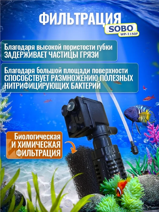 Внутренний фильтр для аквариума SOBO