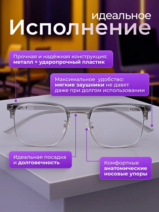 Очки для компьютера с защитой от синего света — антибликовые, для работы и комфорта