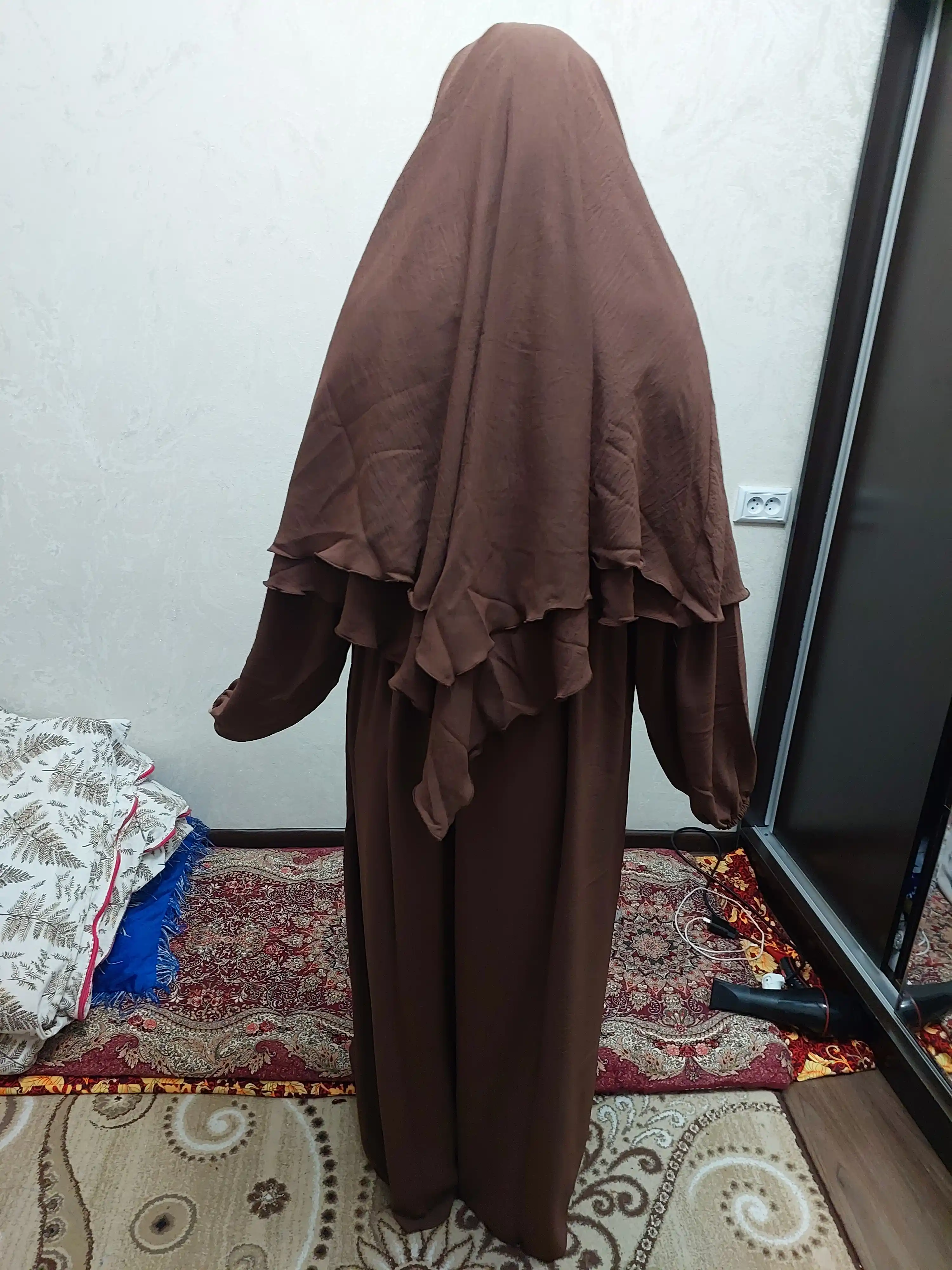 Abaya, ximar, hijobli ko'ylak + himar, umra ziyorati uchun, o'lcham oversayz 42-52