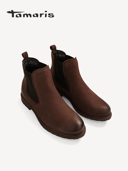 Ботинки женские из натуральной кожи TAMARIS, шоколадные