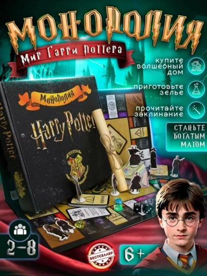 Monopoly Harry Potter, монополия Гарри Поттер, настольная игра для друзей и семьи