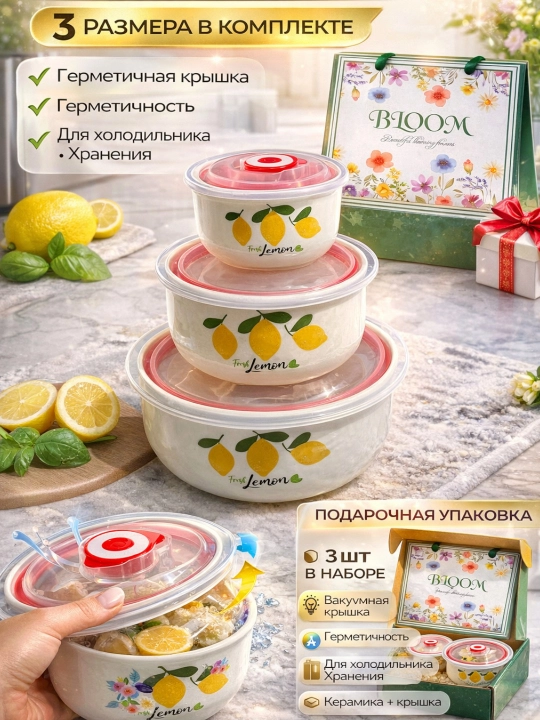 Konteynerlari to'plami 3 tasi 1 da matryoshka