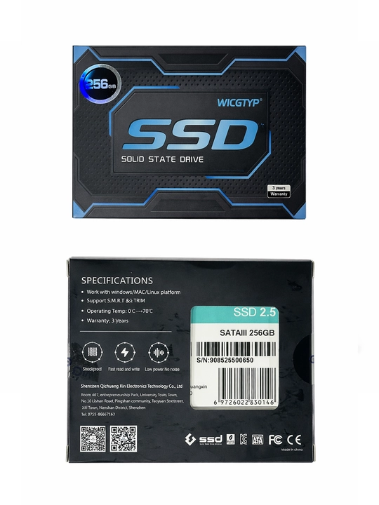 SSD-накопитель Wisgtyp 2.5" SATA III 256GB, для ноутбуков и компьютеров