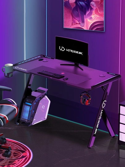 Kompyuter stoli RGB yoritishli karbon gaming stol 120/140 sm, geymerlar uchun stol 5