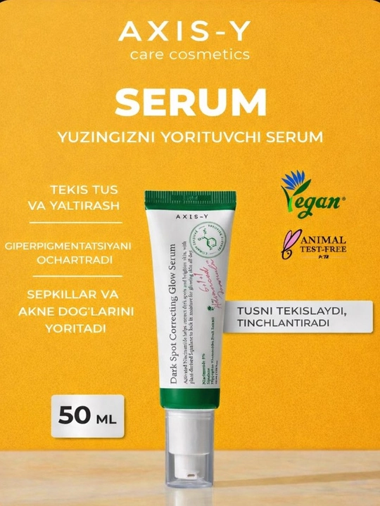 AXIS-Y Dark Spot Correcting Glow Serum — yuz uchun serum (50 ml) - 