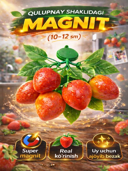 Meva shaklidagi magnitlar (10–12 sm) – real ko‘rinish, kuchli magnit - 