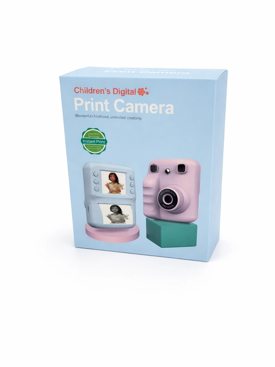 Bolalar uchun Instant fotoapparat – rasmni darhol chop etadi, oq/qora rang, mini kamera