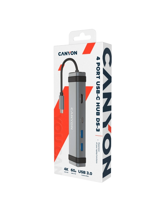 USB hub adapter CANYON DS-3 va DS-4, 3 port, USB-Type C, HDMI