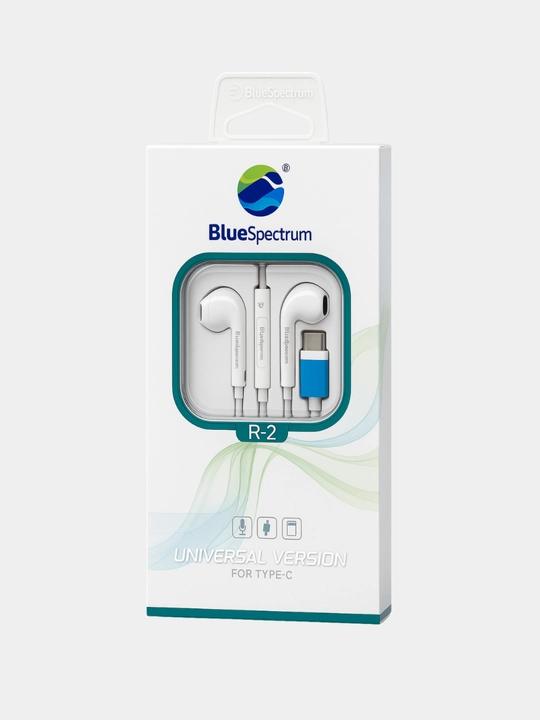 Проводные наушники Blue Spectrum **Разъём: Lightning / Type-C / 3.5 мм Jack, с микрофоном