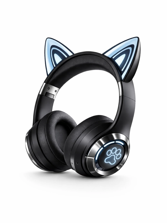 O‘yin uchun simsiz Bluetooth quloqchin Cat Ears LED, 40 mm, bukiladigan, stereo ovoz