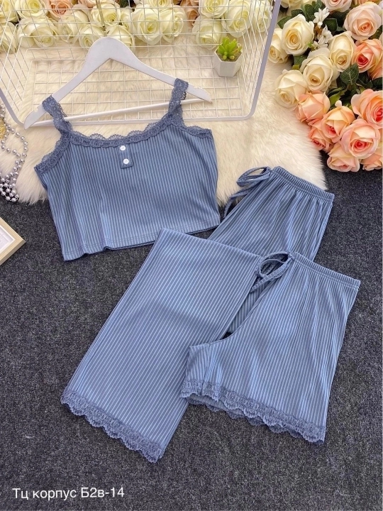 Ayollar pijamalari, 3x1, tungi pijama, uy kiyimi, 3 qismli