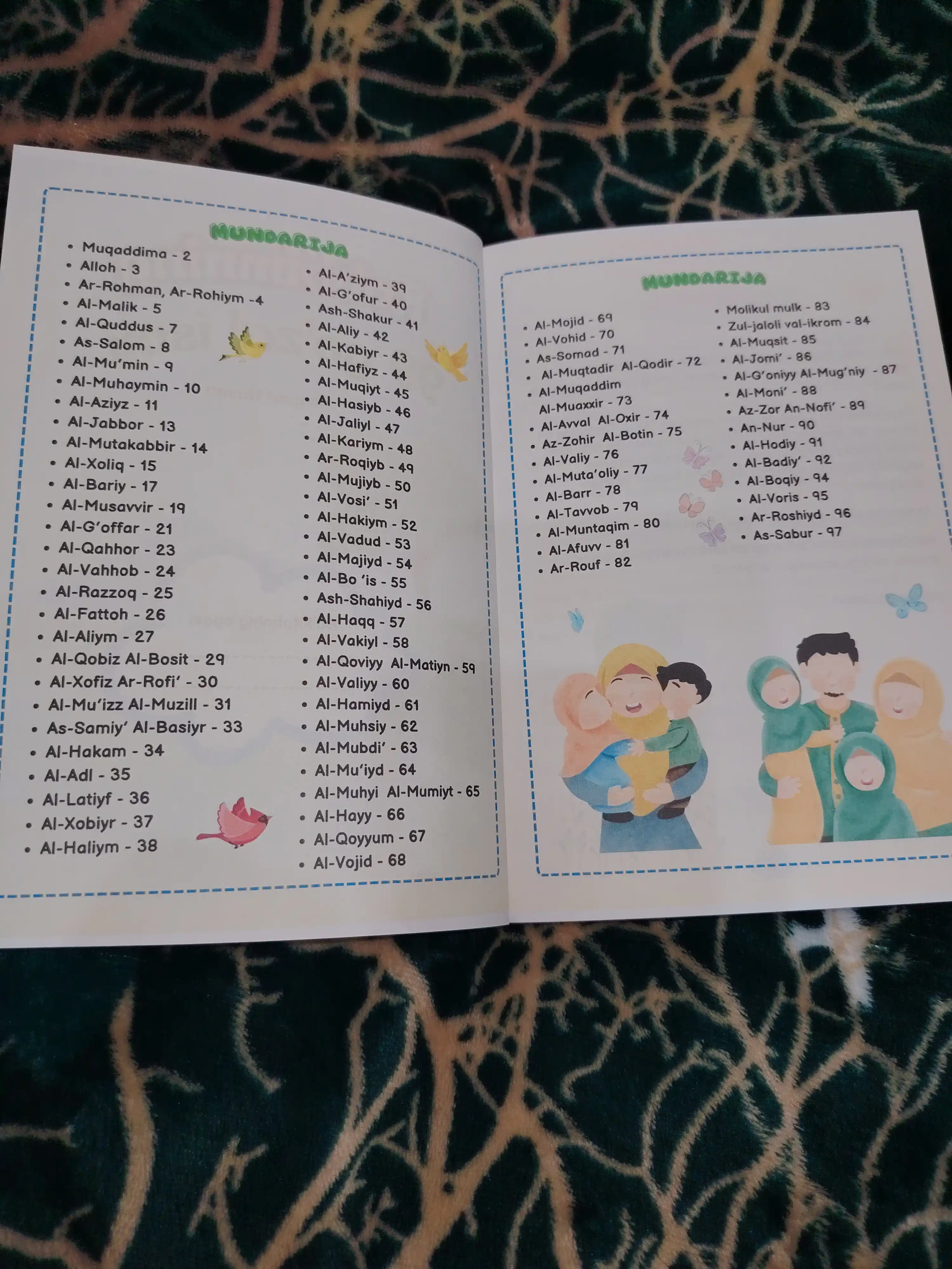 Bolalar kitobi, Robbimning 99 go'zal ismi, Allohning go'zal ismlari, Asmaul husna