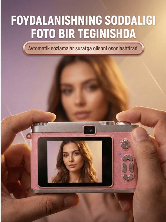 Raqamli kamera (fotoparat), foto kamera, retro kamera, 8x zum, va 32 GB karta