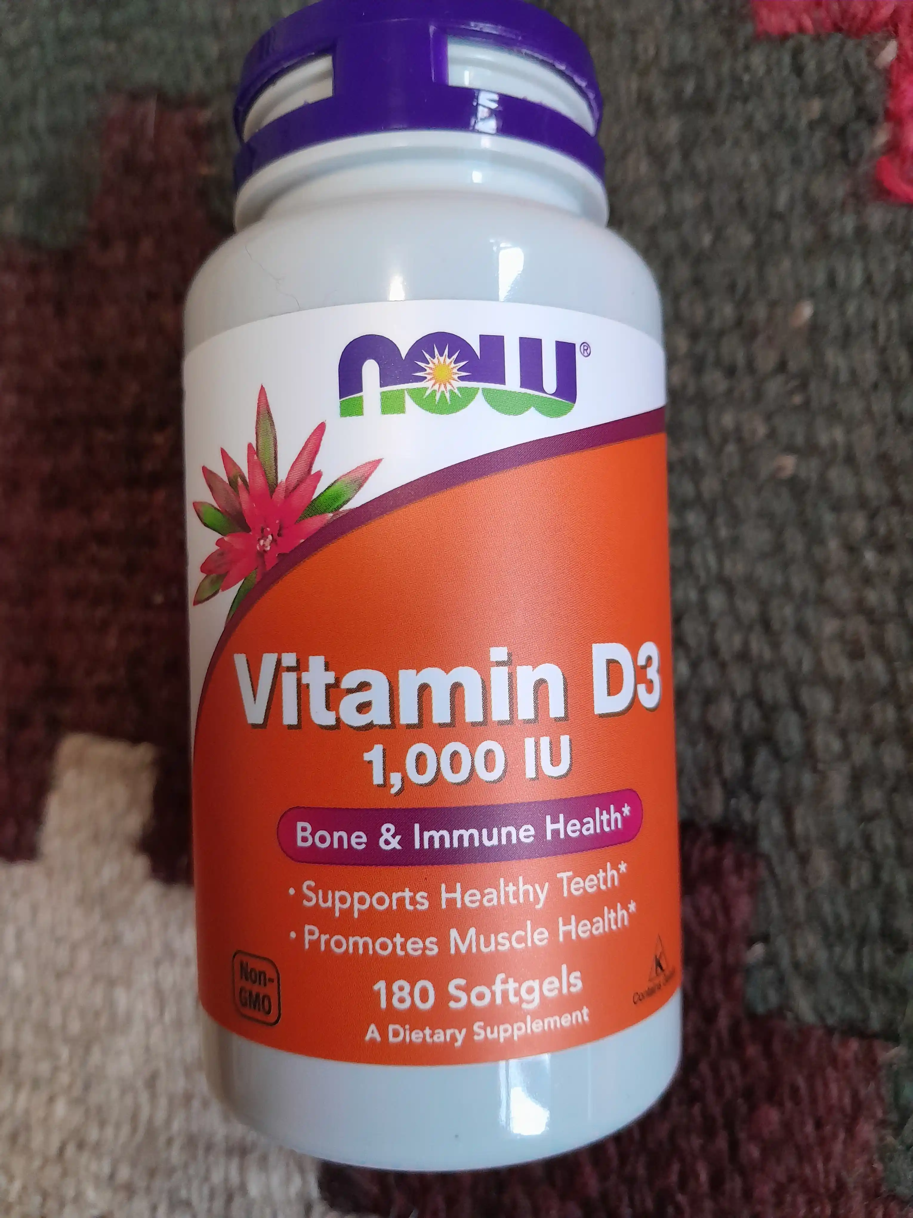 NOW Foods, Витамин D3, высокоактивный, 1000 МЕ, 180 мягких таблеток