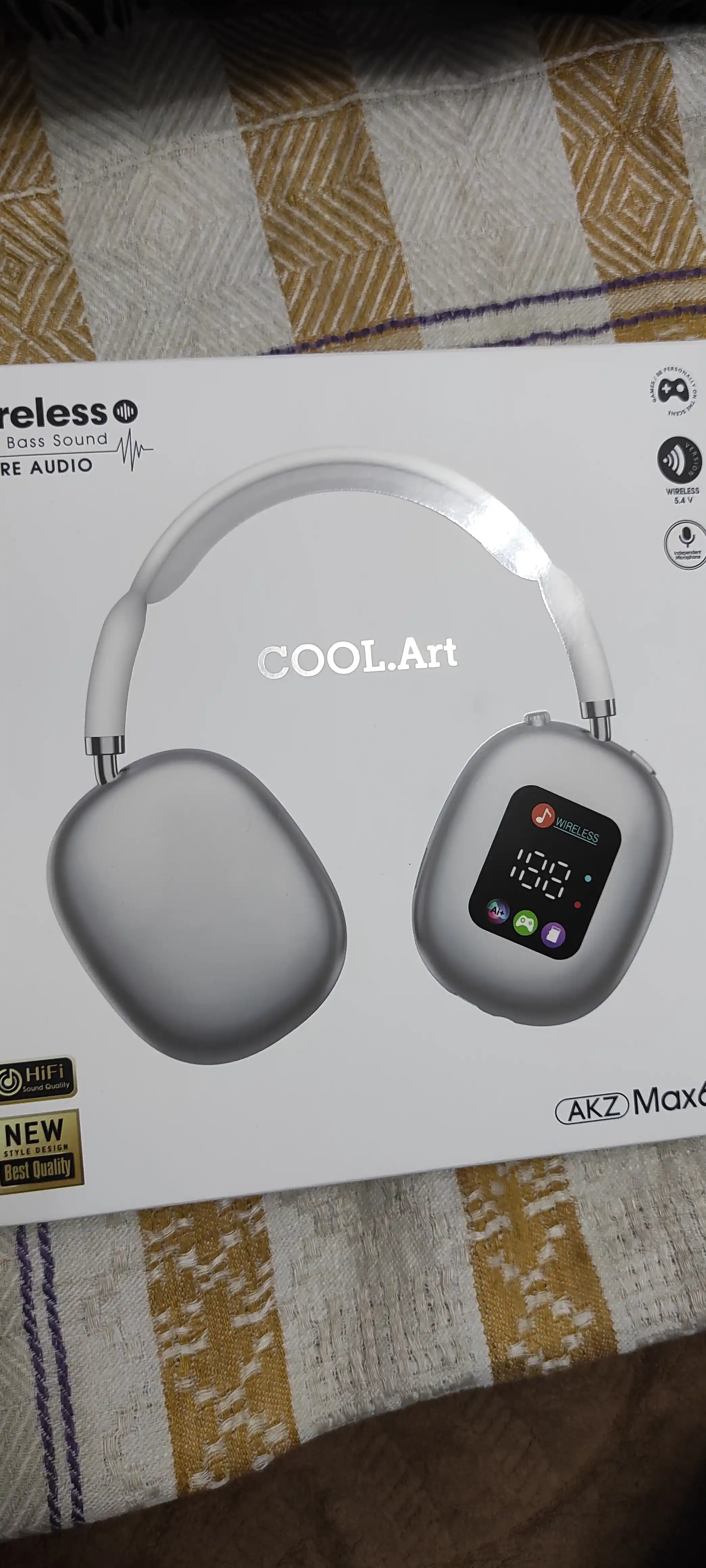Simsiz quloqchinlar bluetooth naushnik AKZ MAX600 LED displey kompyuter va telefon uchun