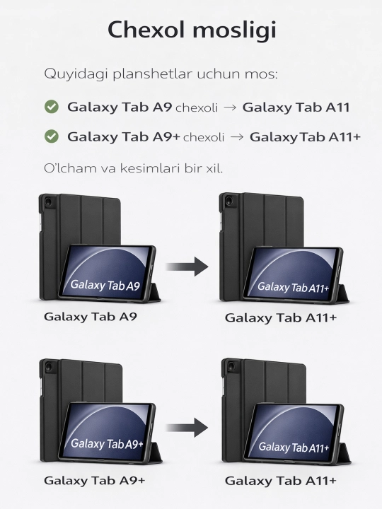 Чехол для планшета Samsung Galaxy Tab A11+, A11, A9+, A9, A8, A7