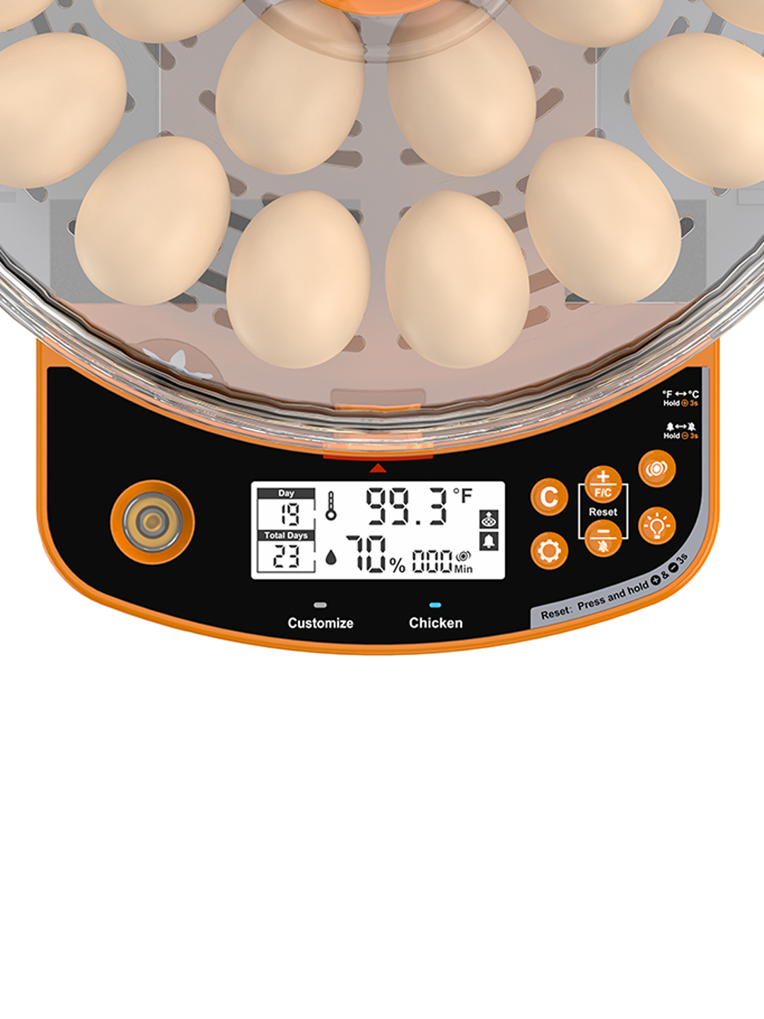 Avtomat inkubator 24/48 tuxum uchun, 12V va 220V tovuq tuxumi inkubatori