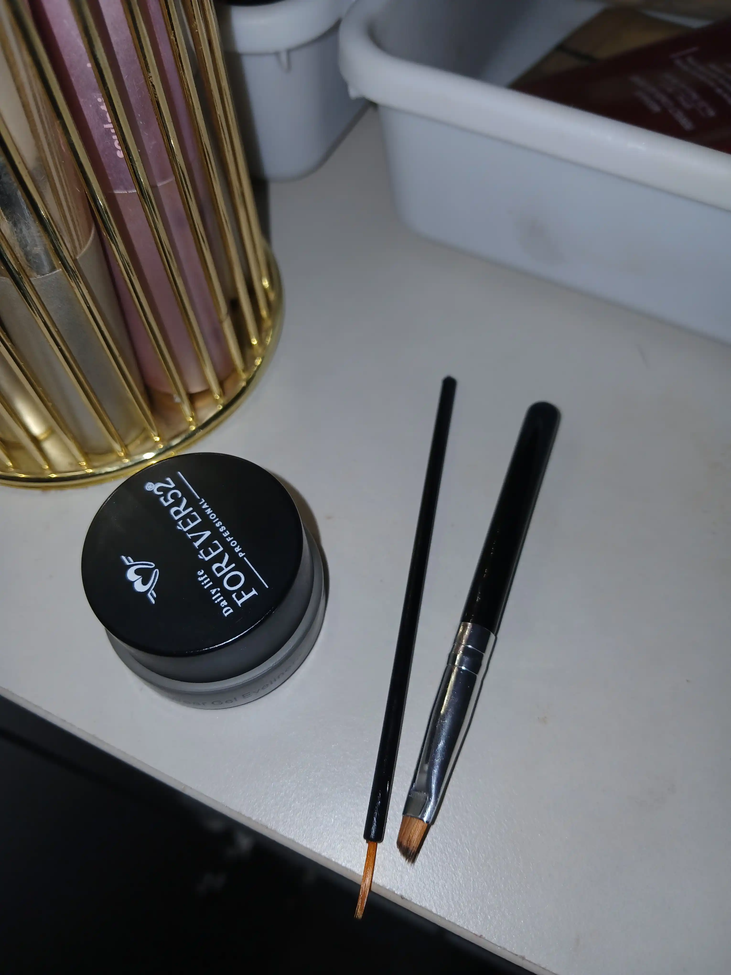 Forever52 Gel Eyeliner Tattoo 2 applikator bilan qosh va qovoq uchun gel - podvodkasi, 5 g