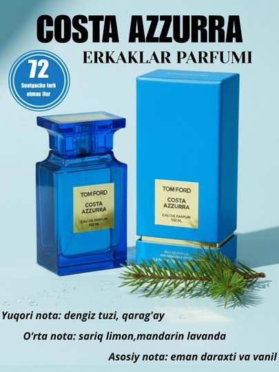 Tom Ford Costa Azzurra Ko‘k erkaklar atiri, 100 ml - 
