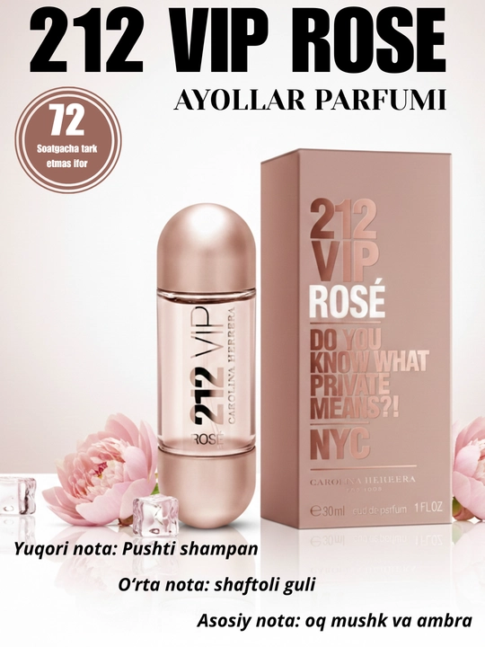 Carolina Herrera 212 VIP Rosé ayollar atiri, 80 ml - 