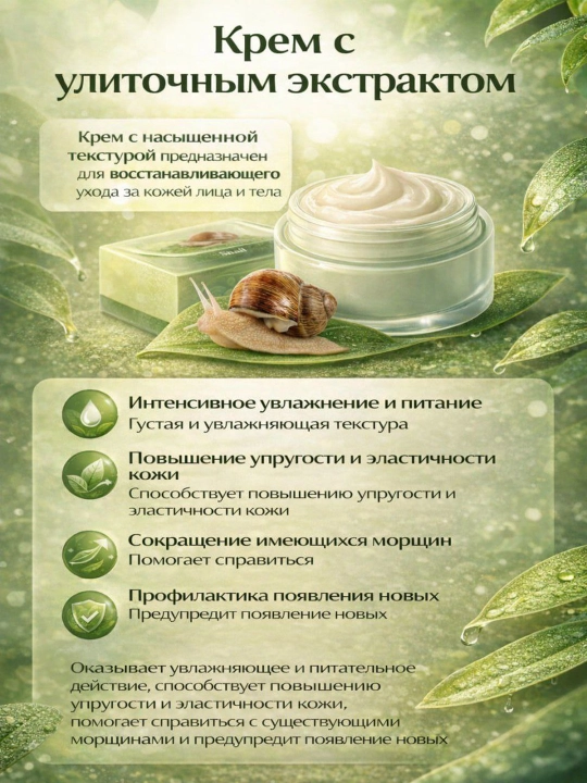 DEOPROCE Крем для лица и тела с муцином улитки