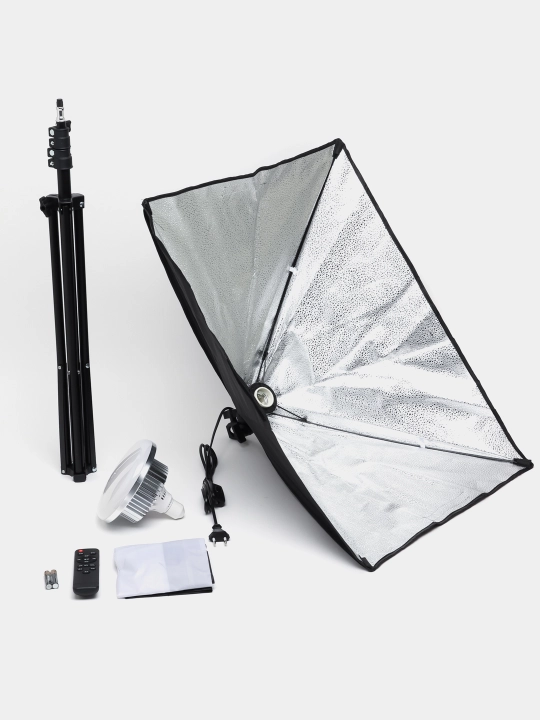Softbox to‘plami 150W, 2 m shtativ bilan (E27, foto/video yoritish) - 