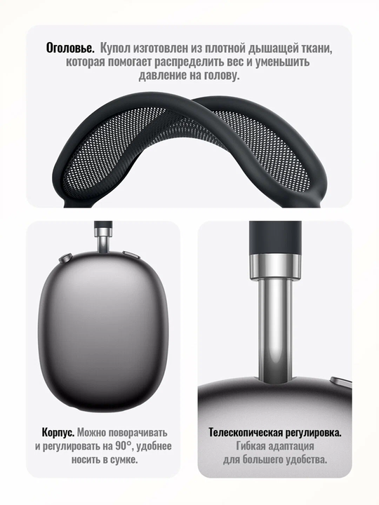 Наушники Hoco W65 Plus ANC беспроводные, Bluetooth 5.4, до 45 ч, ANC до 32 ч, 400 мАч, 2 ч