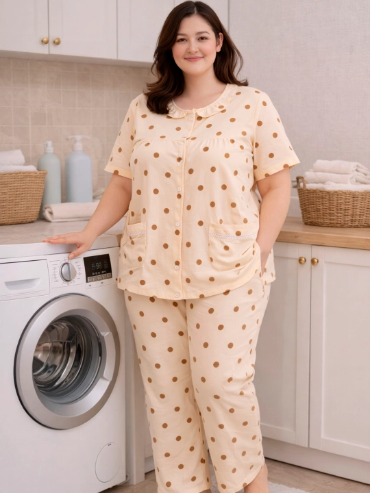 Katta o‘lchamli, uyda ham, uxlash uchun ham qulay pijama, standart (54, 56, 58, 60)