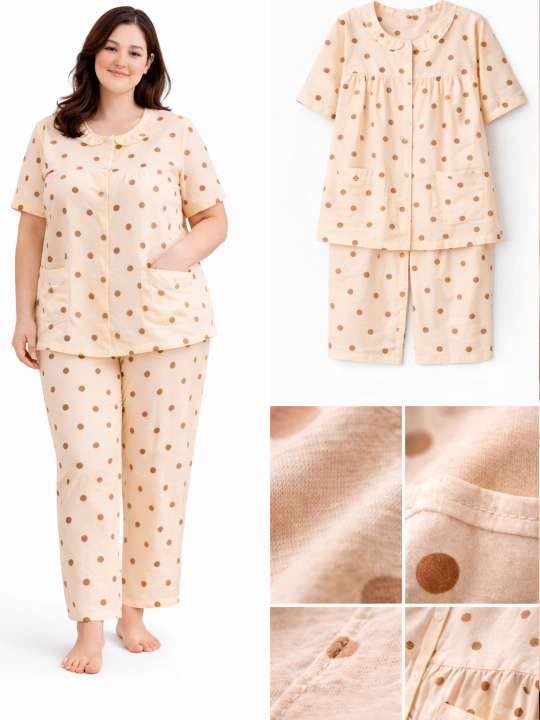 Katta o‘lchamli, uyda ham, uxlash uchun ham qulay pijama, standart (54, 56, 58, 60)
