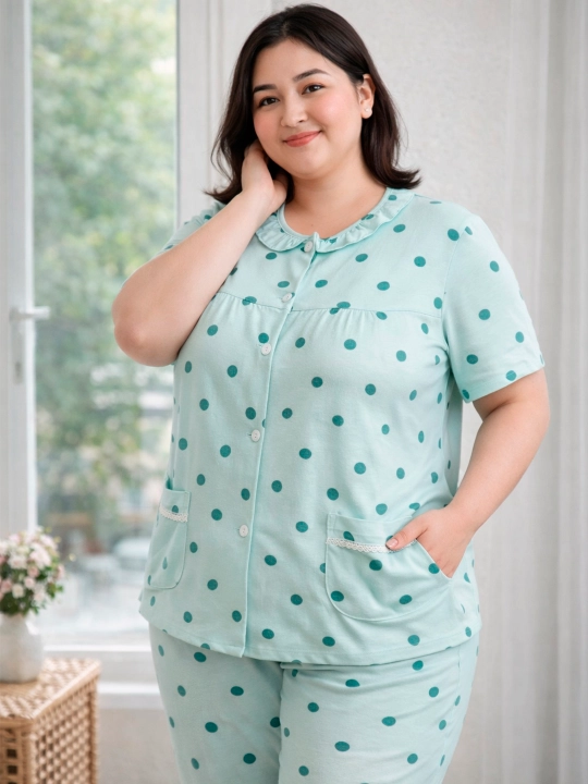 Katta o‘lchamli, uyda ham, uxlash uchun ham qulay pijama, standart (54, 56, 58, 60)