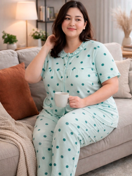 Katta o‘lchamli, uyda ham, uxlash uchun ham qulay pijama, standart (54, 56, 58, 60)