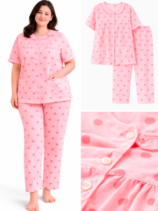 Katta o‘lchamli, uyda ham, uxlash uchun ham qulay pijama, standart (54, 56, 58, 60)