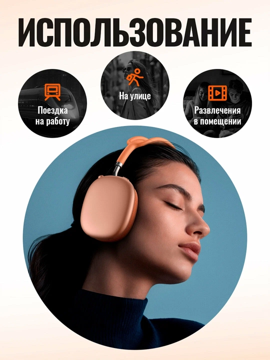 Наушники Hoco W65 Plus ANC беспроводные, Bluetooth 5.4, до 45 ч, ANC до 32 ч, 400 мАч, 2 ч