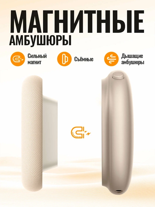 Наушники Hoco W65 Plus ANC беспроводные, Bluetooth 5.4, до 45 ч, ANC до 32 ч, 400 мАч, 2 ч