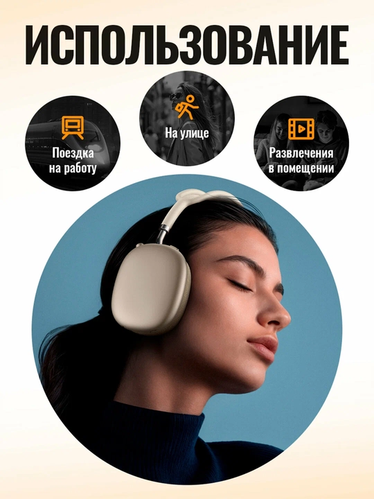 Наушники Hoco W65 Plus ANC беспроводные, Bluetooth 5.4, до 45 ч, ANC до 32 ч, 400 мАч, 2 ч
