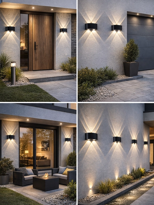 Dizayn, qo‘shaloq, devorga o‘rnatiladigan LED Bra, 10 Vt, 3000K, alyuminiy, uy va ofis uchun