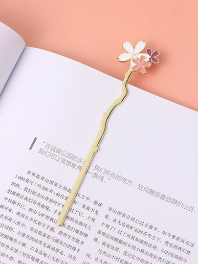 Элегантная металлическая закладка для книг, декоративная, эстетичный подарок — КАНЦ001-ZAKLADKAIGLA-БЕЛЫЙ
