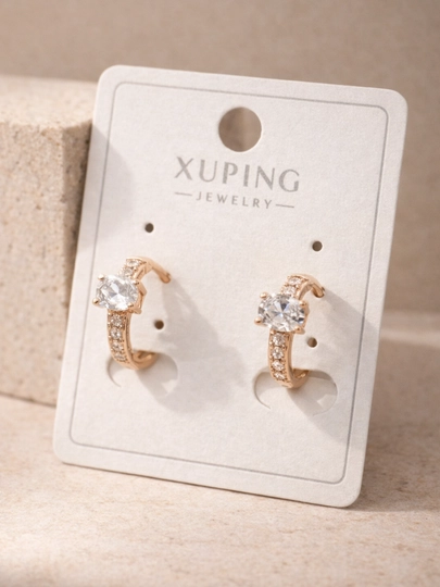 Женские серьги золотого цвета, бренд Xuping — LESHOES-XUP001-ЗОЛХАКИ